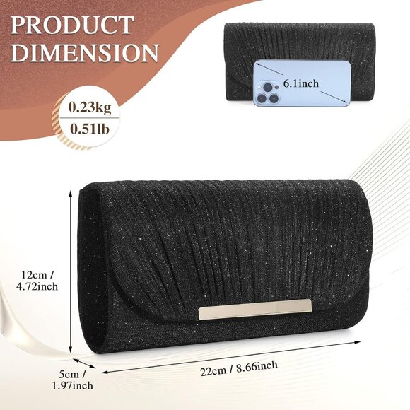 UBAYMAX Evening Bag Clutch Purses for Women Lady Girl Handbags Crossbody Bag - Picture 2 of 9